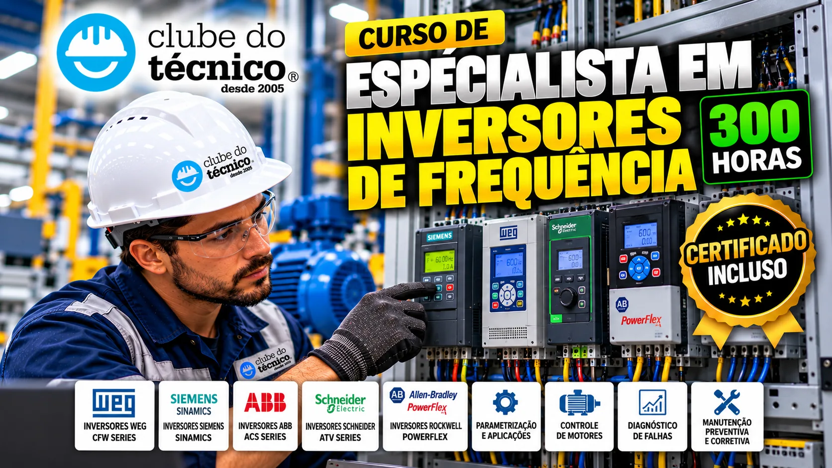 Especialista em Inversores de Frequência — 300 horas, certificado incluso