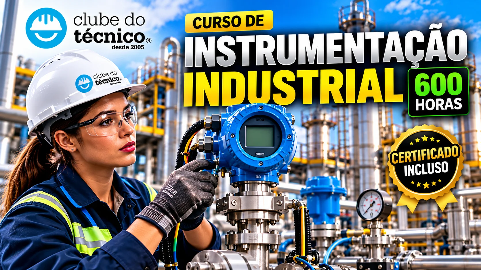 Curso de Instrumentação Industrial, 600 horas, certificado incluso — Clube do Técnico