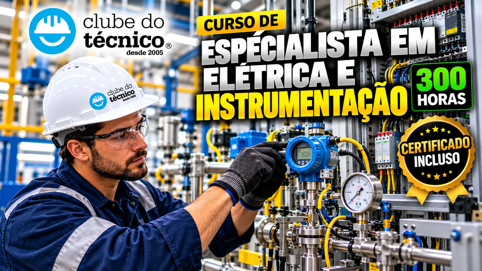 Curso de Especialista em Elétrica e Instrumentação — 300 horas, certificado incluso