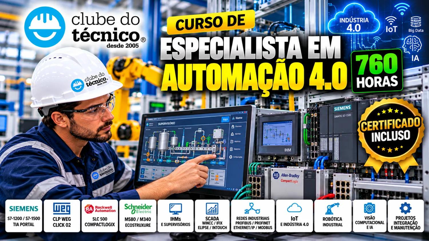 Especialista em Automação 4.0 — 760 horas — certificado incluso