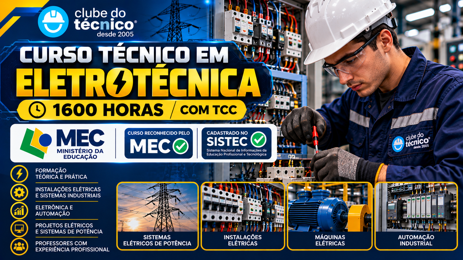 Curso Técnico em Eletrotécnica, 1600 horas com TCC